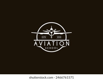 Plantilla de diseño de logotipo de aviación escolar