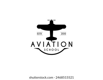 Ilustración vectorial de Plantilla de diseño de logotipo de aviación escolar