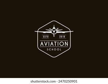 	
School Aviation Logo Design Template Illustration