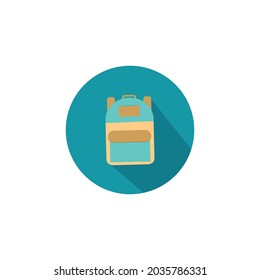 school back pack flat icon illustration
