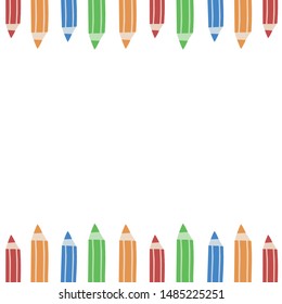 school background (and not only) for presentations with colored pencils on a white background.