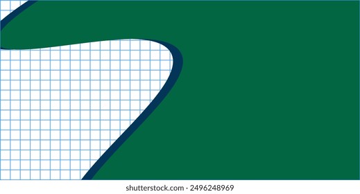 School background, blackboard, grid lines white paper. Vector illustration