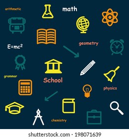 school background colored. vector seamless pattern. eps8