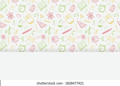 School background concept. Funny doodles texture. Vector