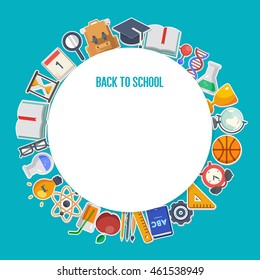 School background concept with place for your text, vector illustration