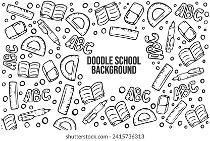 Back To School Clipart Black And White Premium Vector | Back To School