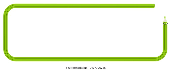 School background with copy space. Character pencil on banner border. Back to school concept, education, learning. blank for label, price tag, advertisement
