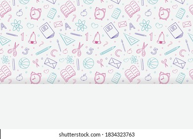School background design. Hand drawn elements with copyspace. Vector