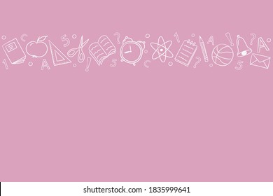School background design. Hand drawn elements with copyspace. Vector