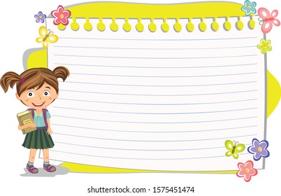 School background design with pupil