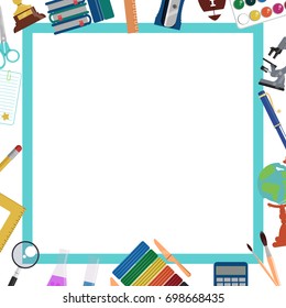 School Background Frame Template Education Design Stock Vector (Royalty ...