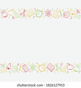 School background with hand drawn icons. Vector