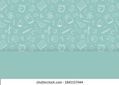 School background with hand drawn icons. Vector