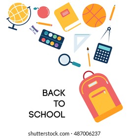 School and background illustration