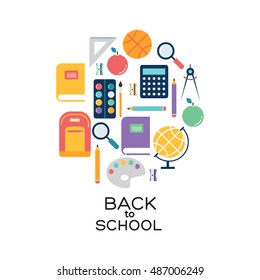 School and background illustration