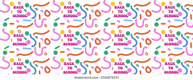 School background. Seamless pattern with doodles. Vector