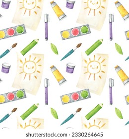School background. Seamless pattern with doodles. Vector illustration. back to school background. back to school season. stationery background. schools accessories.