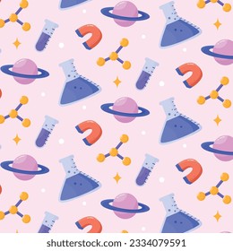 School background. Seamless pattern with doodles. Vector illustration. back to school background. back to school season. stationery background. schools accessories pattern background.