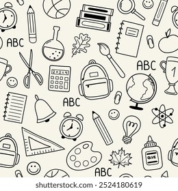 School background. Seamless pattern. Vector illustration