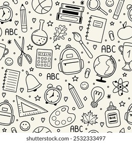 School background. Seamless pattern. Vector illustration
