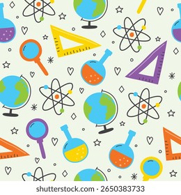 School background. Seamless pattern. Vector illustration