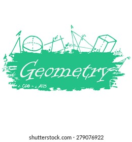 School background of school supplies. Geometry design template 