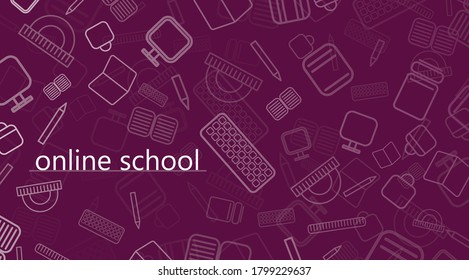 School background with various icons