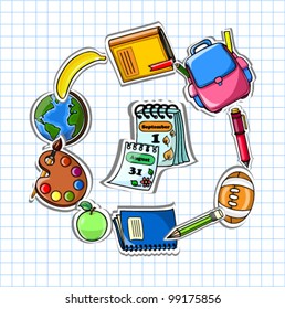 School background, vector drawing