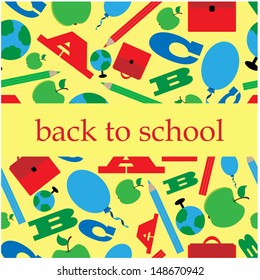 school background.background with school supplies.vector