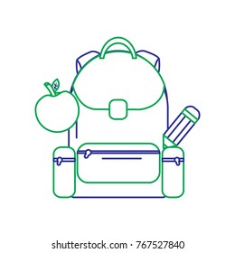 school backpack apple and pencil back elementary study