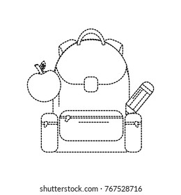 school backpack apple and pencil back elementary study