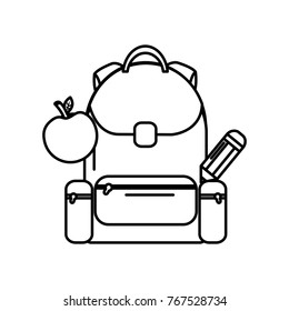 school backpack apple and pencil back elementary study