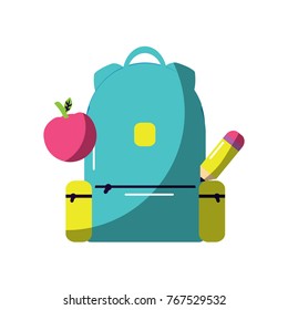 school backpack apple and pencil back elementary study