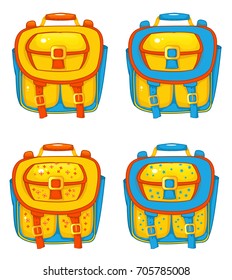 School backpack, school bag, vector cartoon illustration 