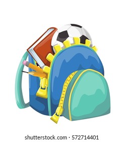 School backpack with ball