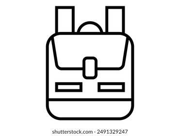 School backpack black icon on white background