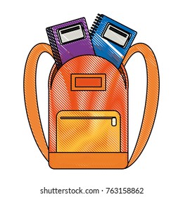School backpack with books