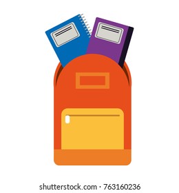 School backpack with books
