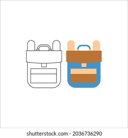 school backpack bundling icon illustration