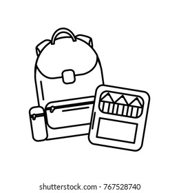 school backpack and color box supplies