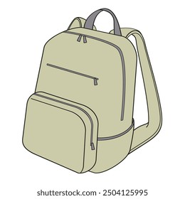 school backpack color vector illustration