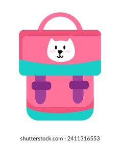 School backpack of colorful set. Featuring a cute backpack design, this illustration sets the tone for the upcoming academic season. Vector illustration.