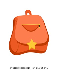 School backpack of colorful set. This cheerful cartoon illustration showcases a backpack, reminding everyone to pack their enthusiasm and curiosity as they head back to school. Vector illustration.