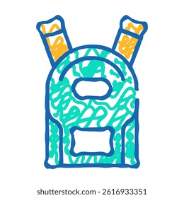 school backpack doodle icon sketch vector. school backpack sign. isolated symbol illustration