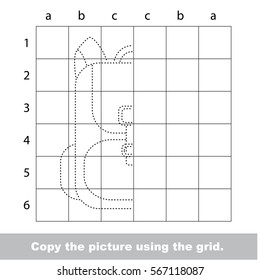 School Backpack. Dot to dot educational game for kids. Trace and copy the simmetry half of picture using grid.