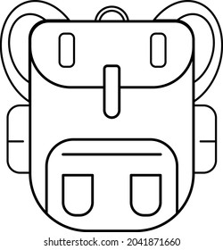 school backpack for school or education poster, magazine, banner or ads. backpack line art vetor style