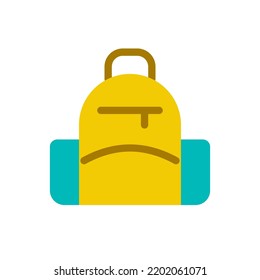 School backpack flat color ui icon. Rucksack for high school, college students. Travel bag. Simple filled element for mobile app. Colorful solid pictogram. Vector isolated RGB illustration