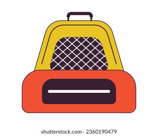 School backpack flat line color isolated vector object. Small rucksack bag. Student schoolbag. Editable clip art image on white background. Simple outline cartoon spot illustration for web design