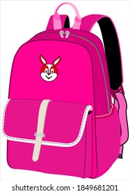 Mochila escolar para niñas. Ilustraciones, diseño.