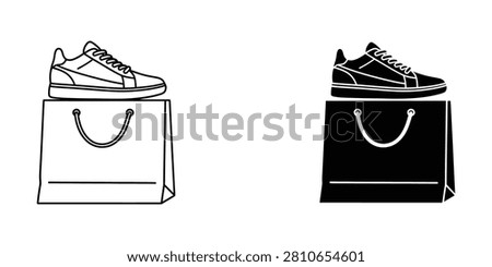 School backpack with globe and pencil and ruler icon set in outline and solid vector illustration